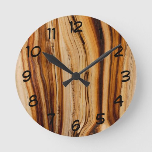 Burned Bristlecone Pine Tree Trunk Texture Round Clock