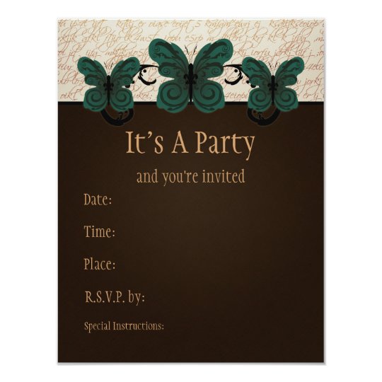 Burned Butterfly Invitation