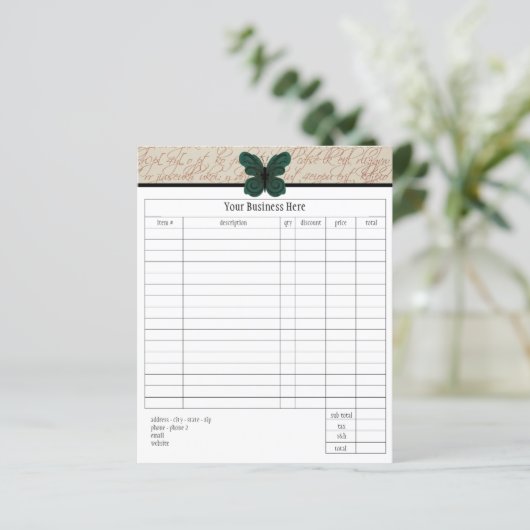 Burned Butterfly Small Order Form (Standing Front)