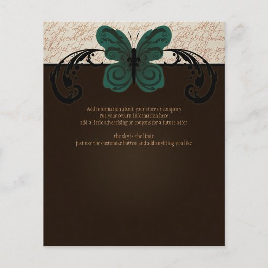 Burned Butterfly Small Order Form (Back)