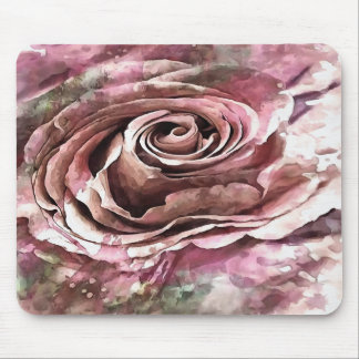 Burned Coral and Desert Mist Artistic Rose Mouse Pad