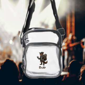 Burned-Out Indie Fox Music Concert Clear Crossbody Bag