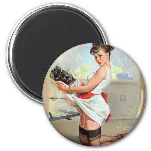 Burned Pin Up Magnet