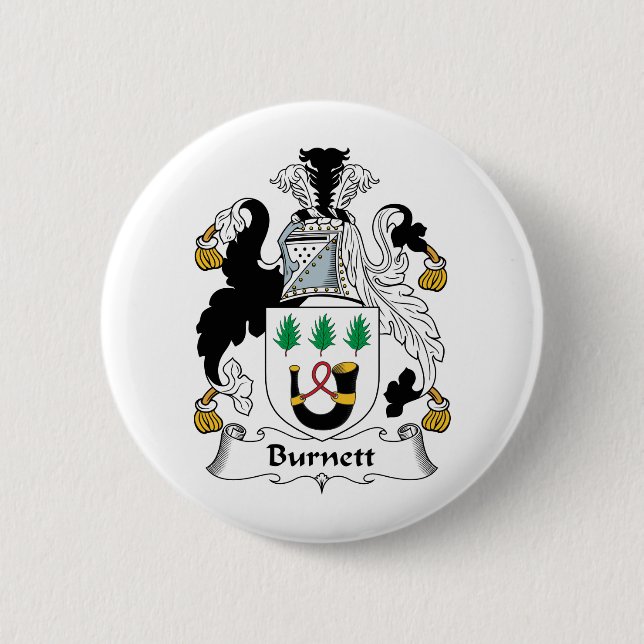 Burnett Family Crest Pinback Button (Front)