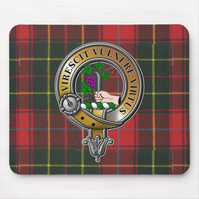 Burnett Tartan & Badge Mouse Pad (Front)