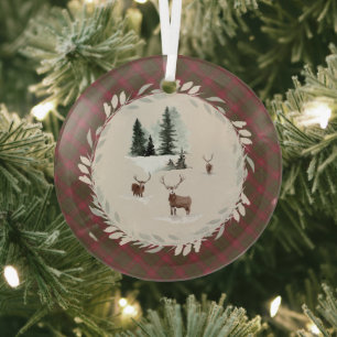 Burnett Weathered Original Scottish Tartan Glass Ornament