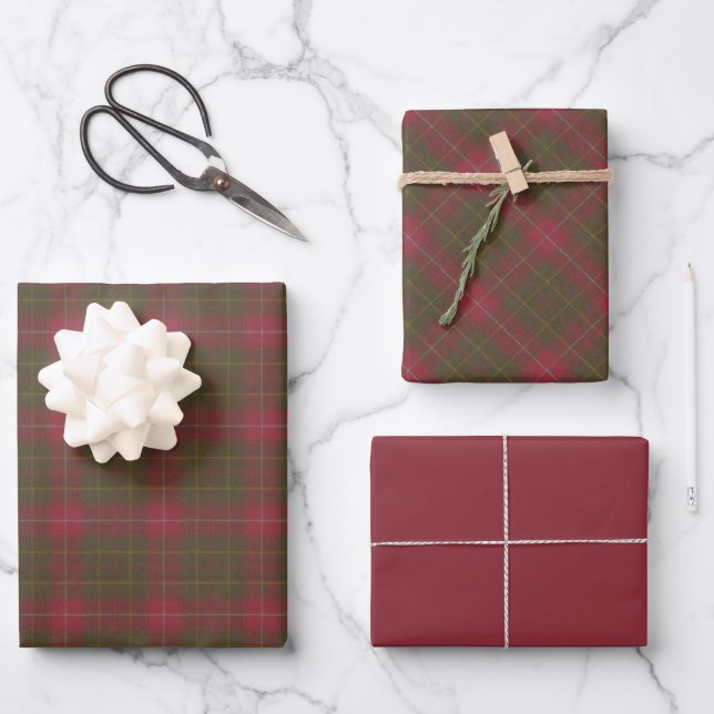 Burnett Weathered Original Scottish Tartan  Wrapping Paper Sheets (Front)