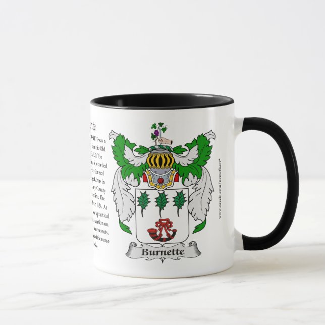 Burnette Family Coat of Arms Mug (Right)