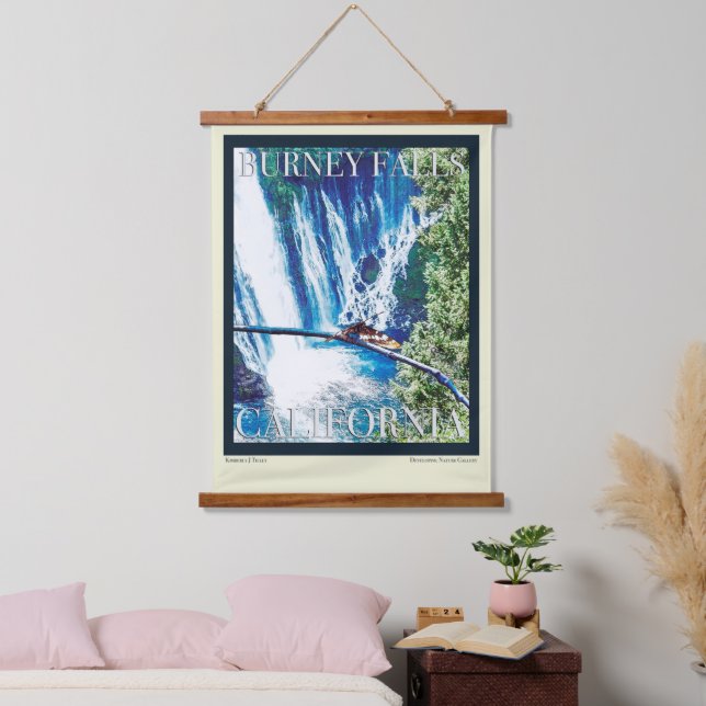 Burney Falls, CA Poster Hanging Tapestry (Bedroom)