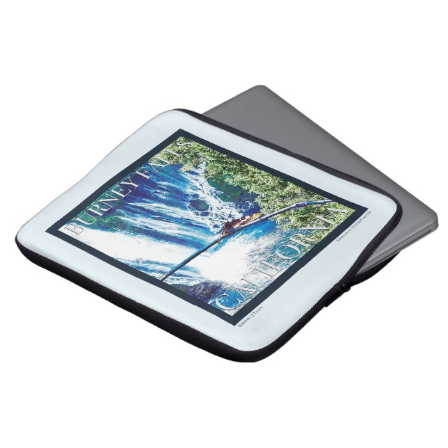 Burney Falls, CA Poster Laptop Sleeve (Front Top)