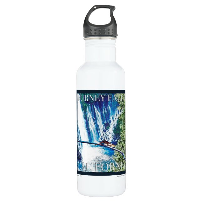 Burney Falls, CA Poster Stainless Steel Water Bottle (Front)