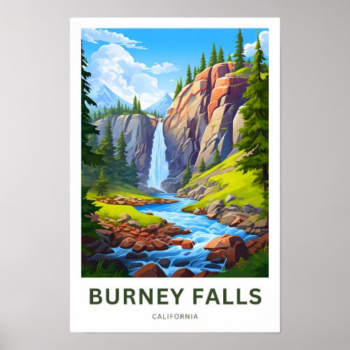 Burney Falls California Travel Print