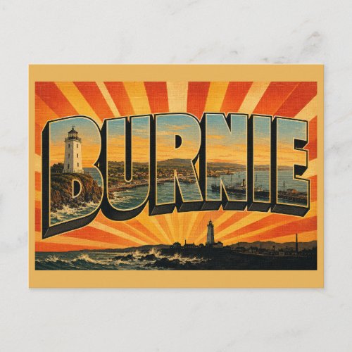 Burnie Tasmania Australia Coastal Port City Art Postcard