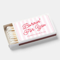 Burnin' For You Retro Red Pink Stripes Wedding
