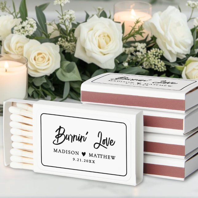 Burnin' Love Wedding Matchbox Favors Matchboxes (Burnin' Love Wedding Matchbox Favors Matchboxes)