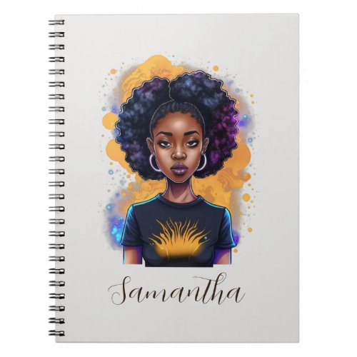 Burning Afro Woman Notebook