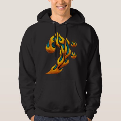 Burning Bass Clef Tribal with Flames Gift for Bass Hoodie