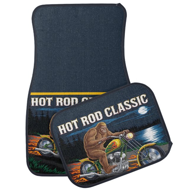 Burning Bigfoot on Moonlit Roads Car Floor Mat (Set)