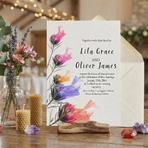 Burning Bloom Elegance Wedding Invitation