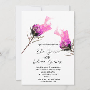 Burning Bloom Elegance Wedding Invitation