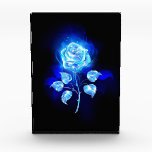 Burning Blue Rose Acrylic Award<br><div class="desc">Blooming,  abstract rose from blue flame on black background. Fire rose.</div>