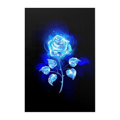 Burning Blue Rose Acrylic Print