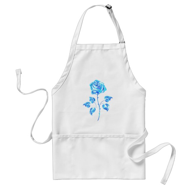 Burning Blue Rose Adult Apron (Front)