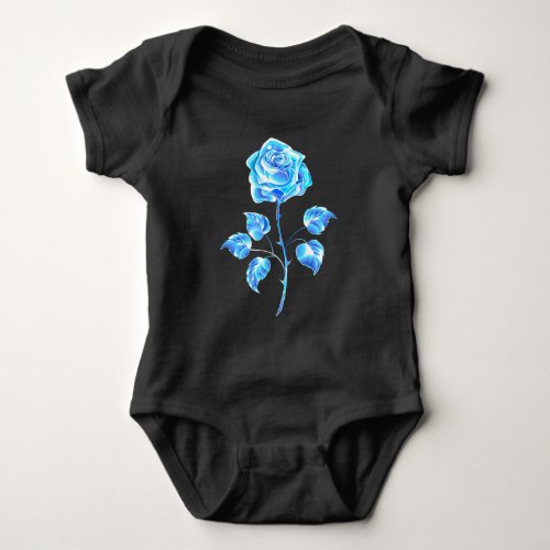 Burning Blue Rose Baby Bodysuit
