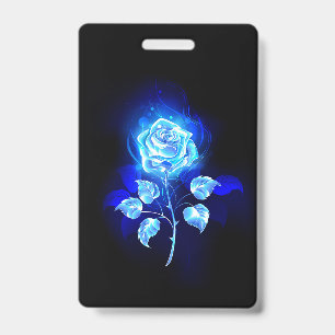 Burning Blue Rose Badge