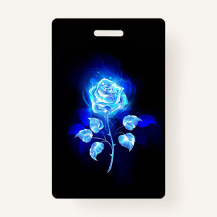 Burning Blue Rose Badge