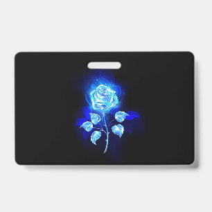 Burning Blue Rose Badge