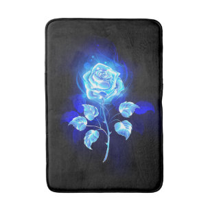 Burning Blue Rose Bath Mat