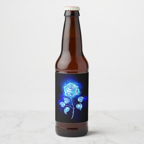 Burning Blue Rose Beer Bottle Label