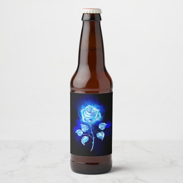 Burning Blue Rose Beer Bottle Label (Front)