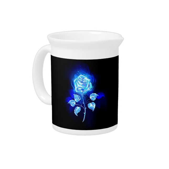 Burning Blue Rose Beverage Pitcher (Left)