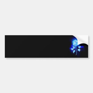Burning Blue Rose Bumper Sticker