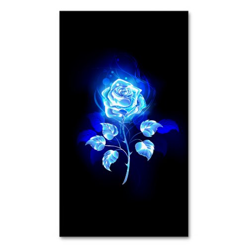 Burning Blue Rose Business Card Magnet