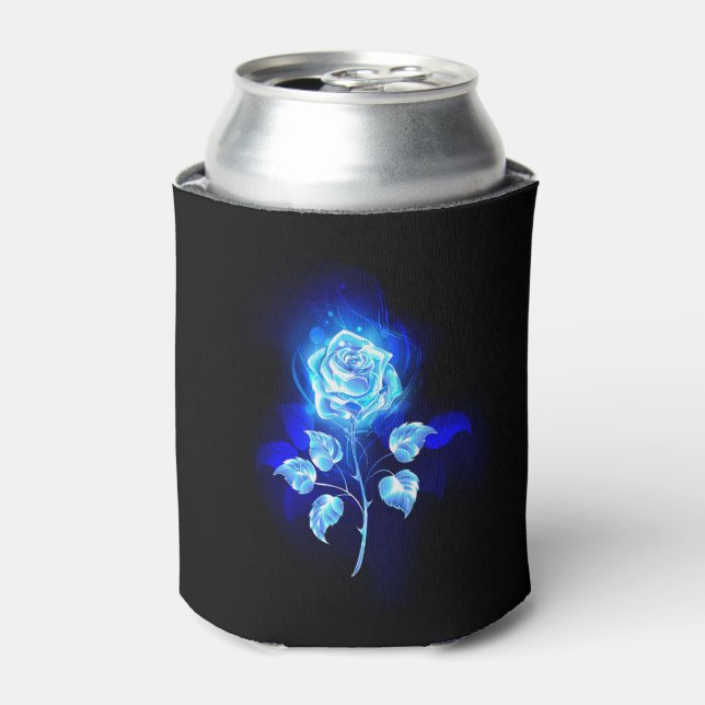 Burning Blue Rose Can Cooler (Can Front)