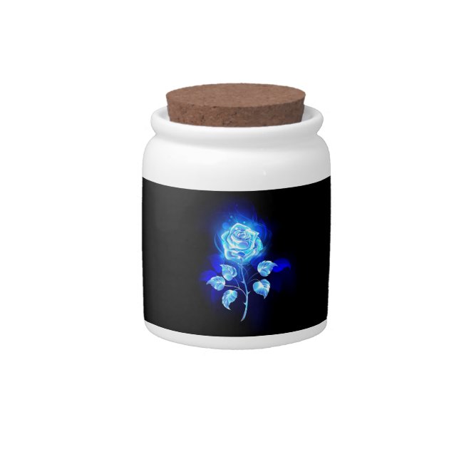 Burning Blue Rose Candy Jar (Front)