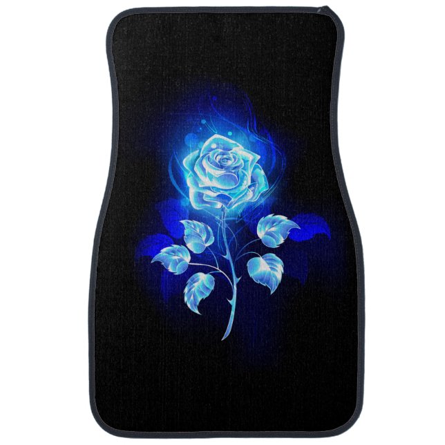 Burning Blue Rose Car Floor Mat (Front)