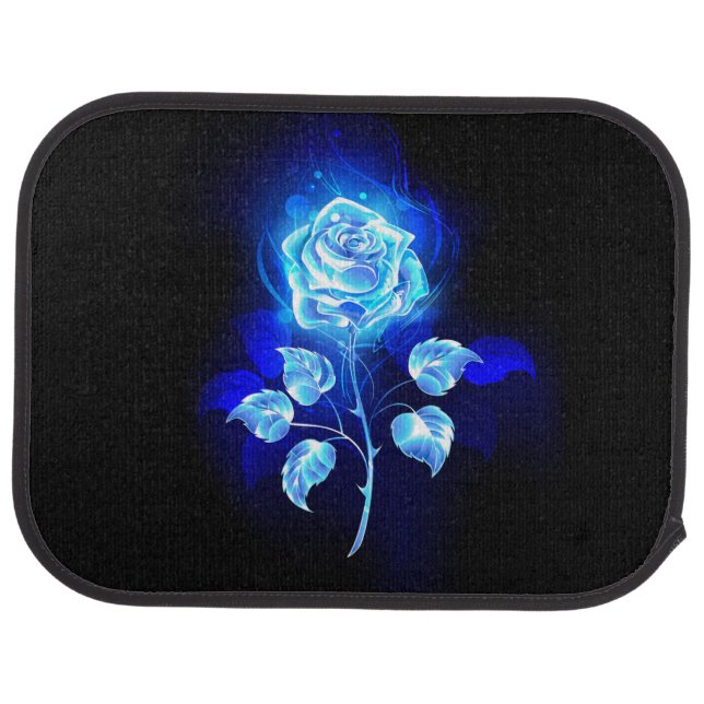 Burning Blue Rose Car Floor Mat (Rear)