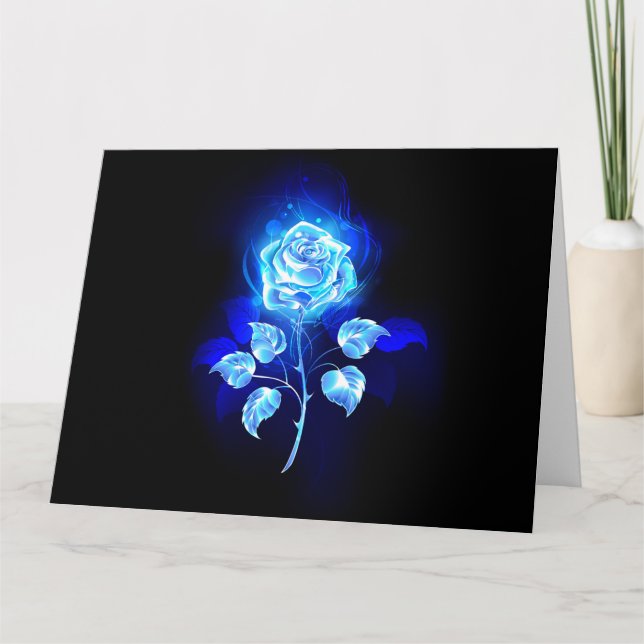 Burning Blue Rose Card (Front)
