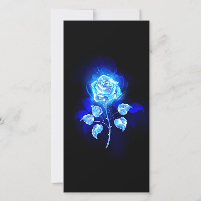 Burning Blue Rose Card (Front)
