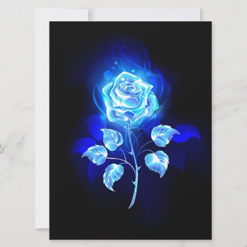 Burning Blue Rose Card