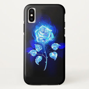 Burning Blue Rose iPhone X Case