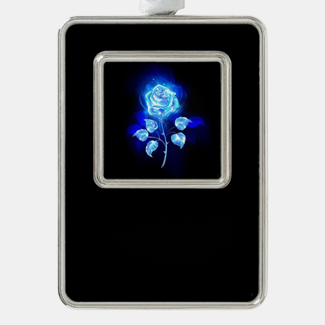 Burning Blue Rose Christmas Ornament (Front)