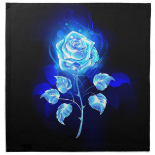 Burning Blue Rose Cloth Napkin