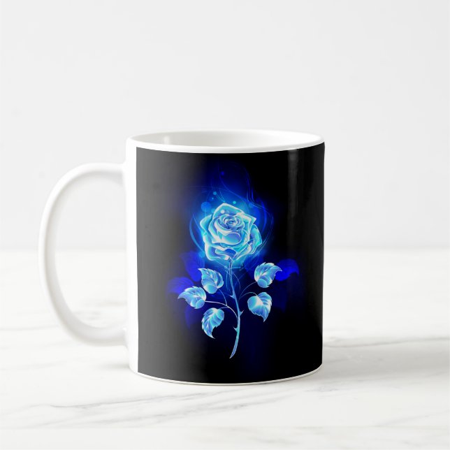 Burning Blue Rose Coffee Mug (Left)