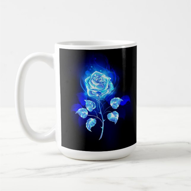 Burning Blue Rose Coffee Mug (Left)