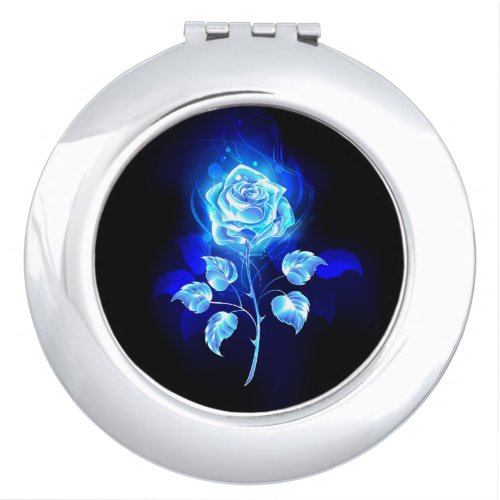 Burning Blue Rose Compact Mirror